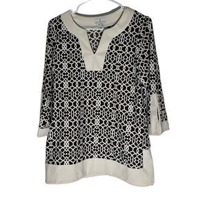 Jude Connally Audrey Tunic Brown White Size L